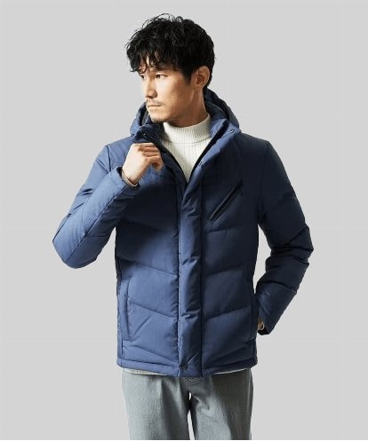 MKJAF21310 MK MICHEL KLEIN HOMME 【撥水/リサイクル素材】ECOペットWRツイル ダウンブルゾン