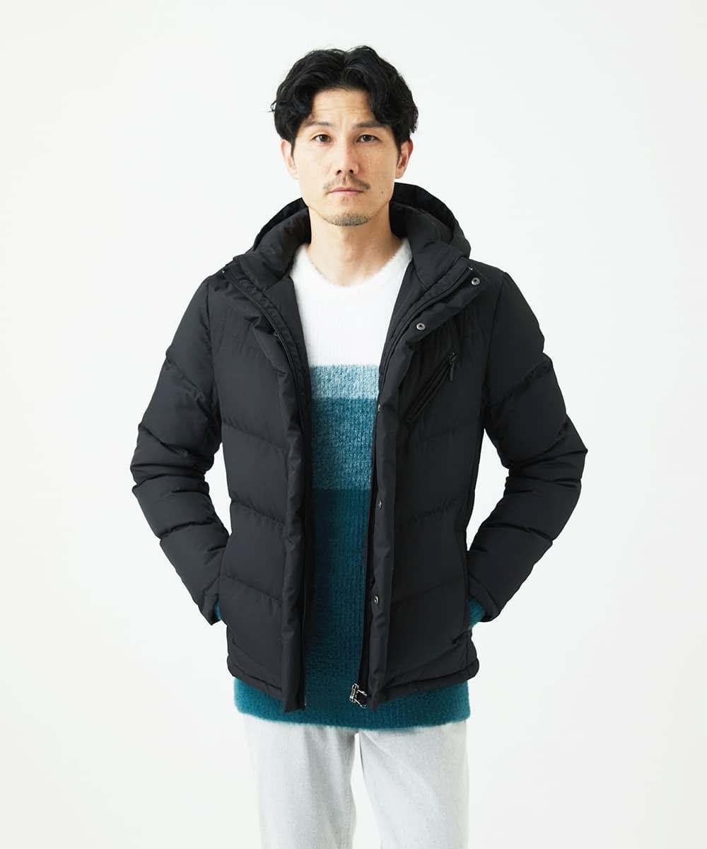 MKJAF21310 MK MICHEL KLEIN HOMME(MKミッシェルクランオム) ECOペットWRツイル ダウンブルゾン ブラック
