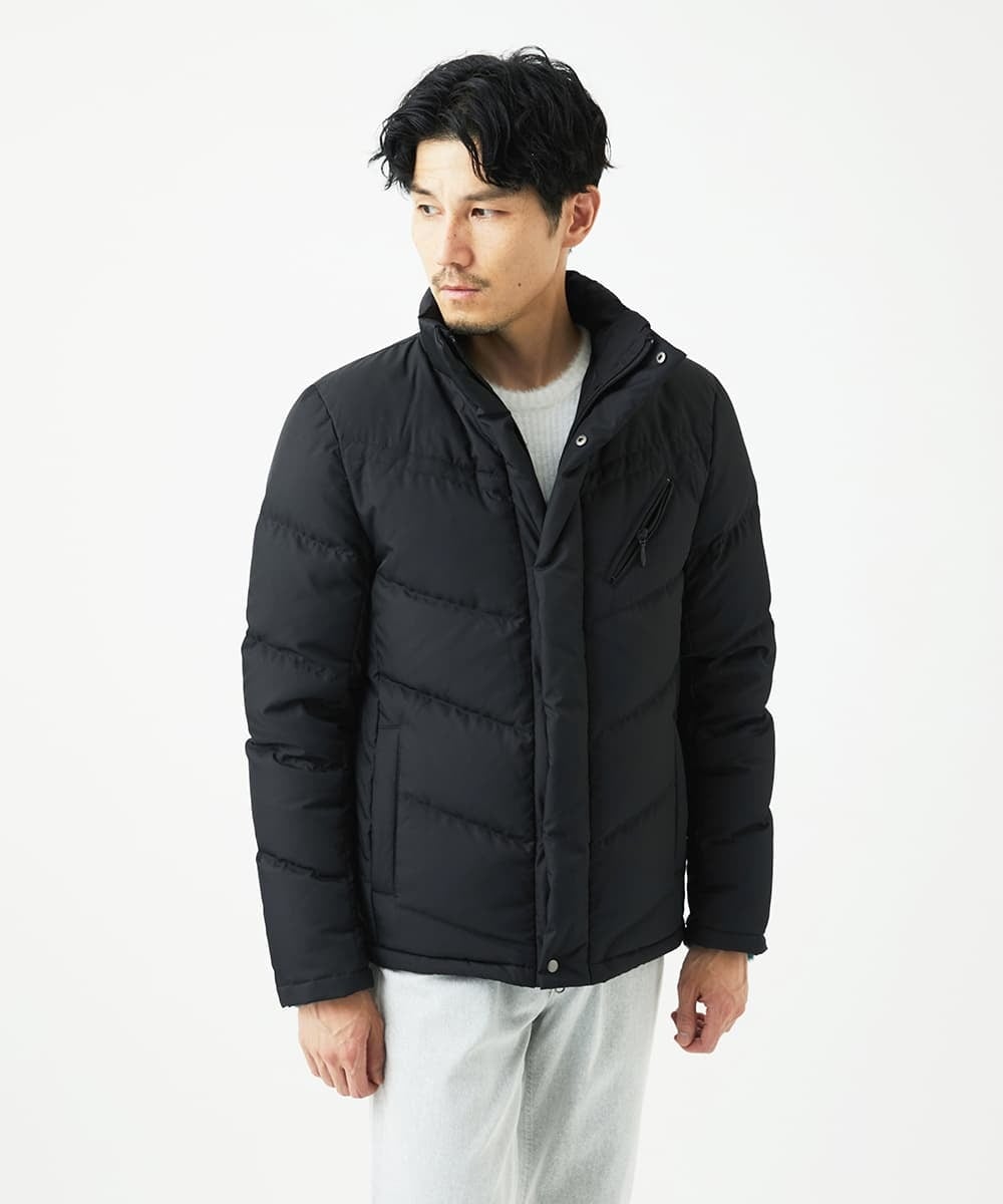 MKJAF21310 MK MICHEL KLEIN HOMME(MKミッシェルクランオム) ECOペットWRツイル ダウンブルゾン ブラック