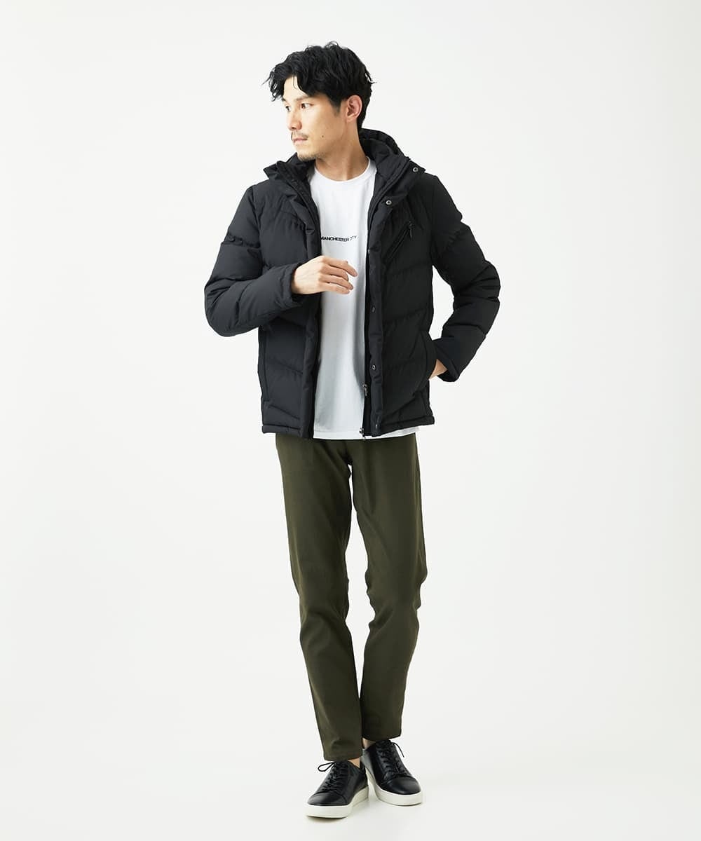 MKJAF21310 MK MICHEL KLEIN HOMME(MKミッシェルクランオム) ECOペットWRツイル ダウンブルゾン ブラック