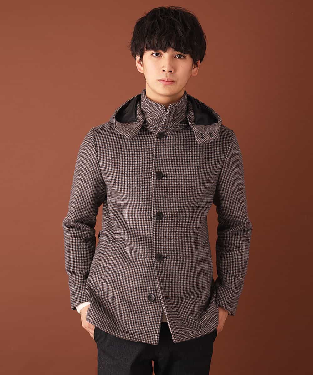 MKJAJ20190 MK MICHEL KLEIN HOMME(MKミッシェルクランオム) フード付きコート／ブリティッシュWフェイス ベージュ