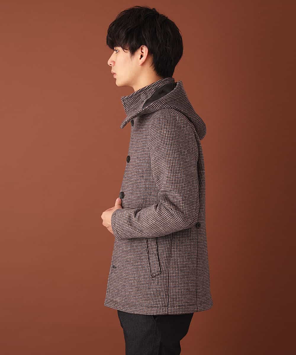 MKJAJ20190 MK MICHEL KLEIN HOMME(MKミッシェルクランオム) フード付きコート／ブリティッシュWフェイス ベージュ