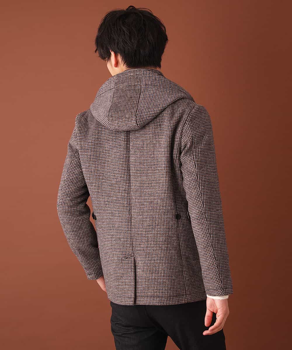 MKJAJ20190 MK MICHEL KLEIN HOMME(MKミッシェルクランオム) フード付きコート／ブリティッシュWフェイス ベージュ