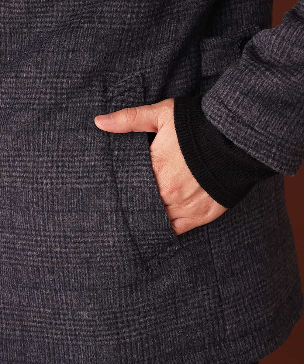 MKJAJ20190 MK MICHEL KLEIN HOMME(MKミッシェルクランオム) フード付きコート／ブリティッシュWフェイス グレンチェック