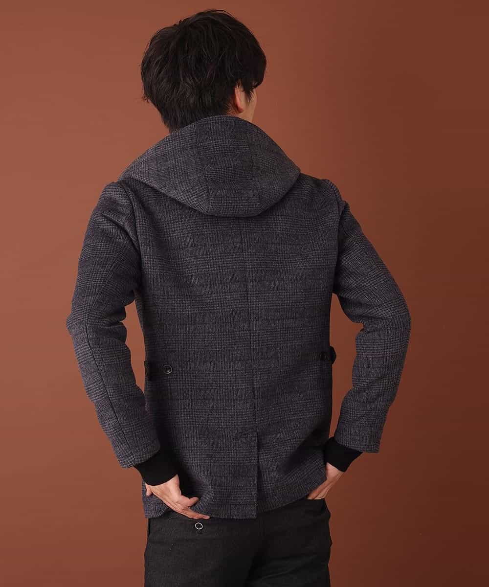 MKJAJ20190 MK MICHEL KLEIN HOMME(MKミッシェルクランオム) フード付きコート／ブリティッシュWフェイス グレンチェック