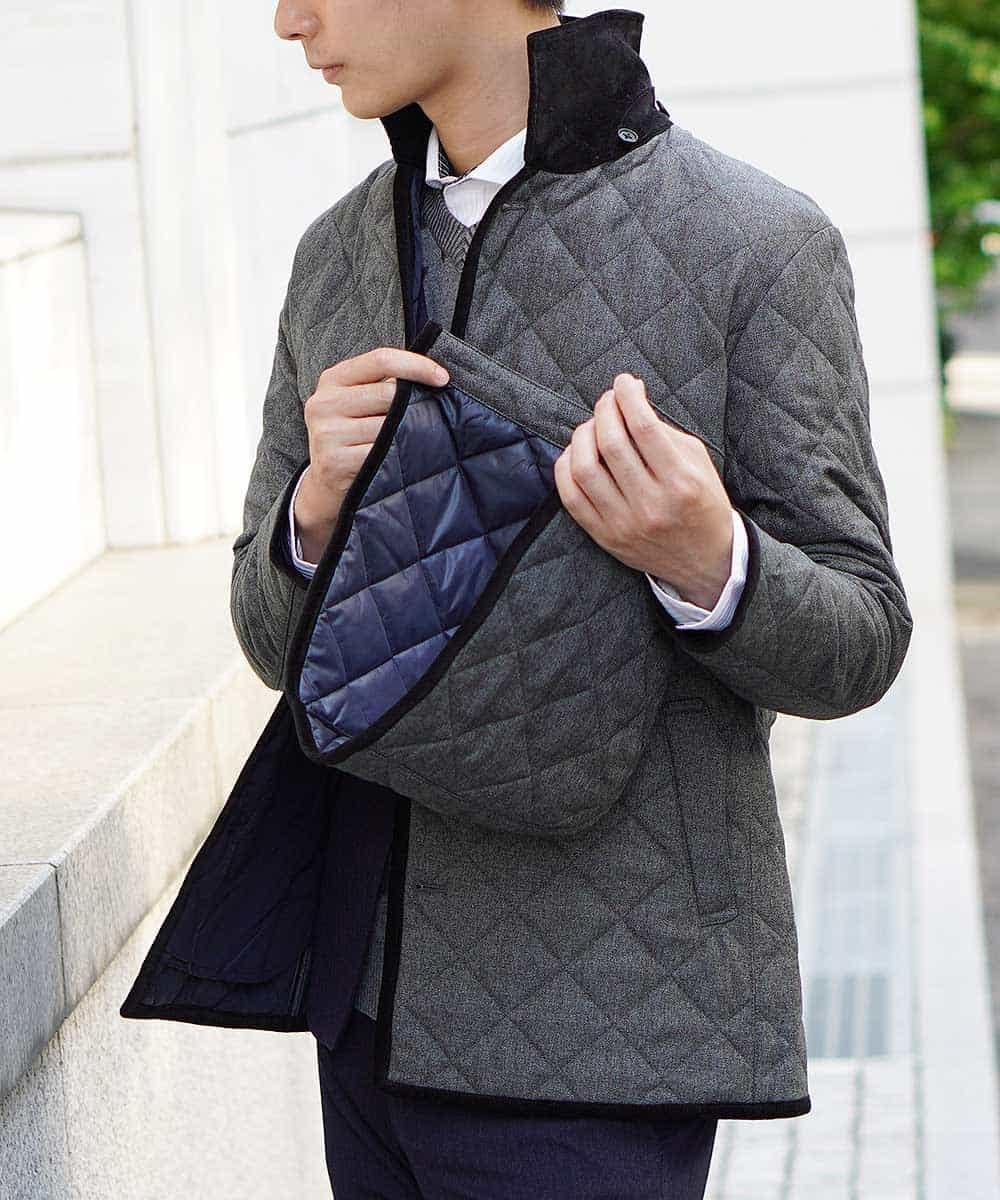MKJAJ80230 MK MICHEL KLEIN HOMME(MKミッシェルクランオム) コート／ランヘリキルト グレー
