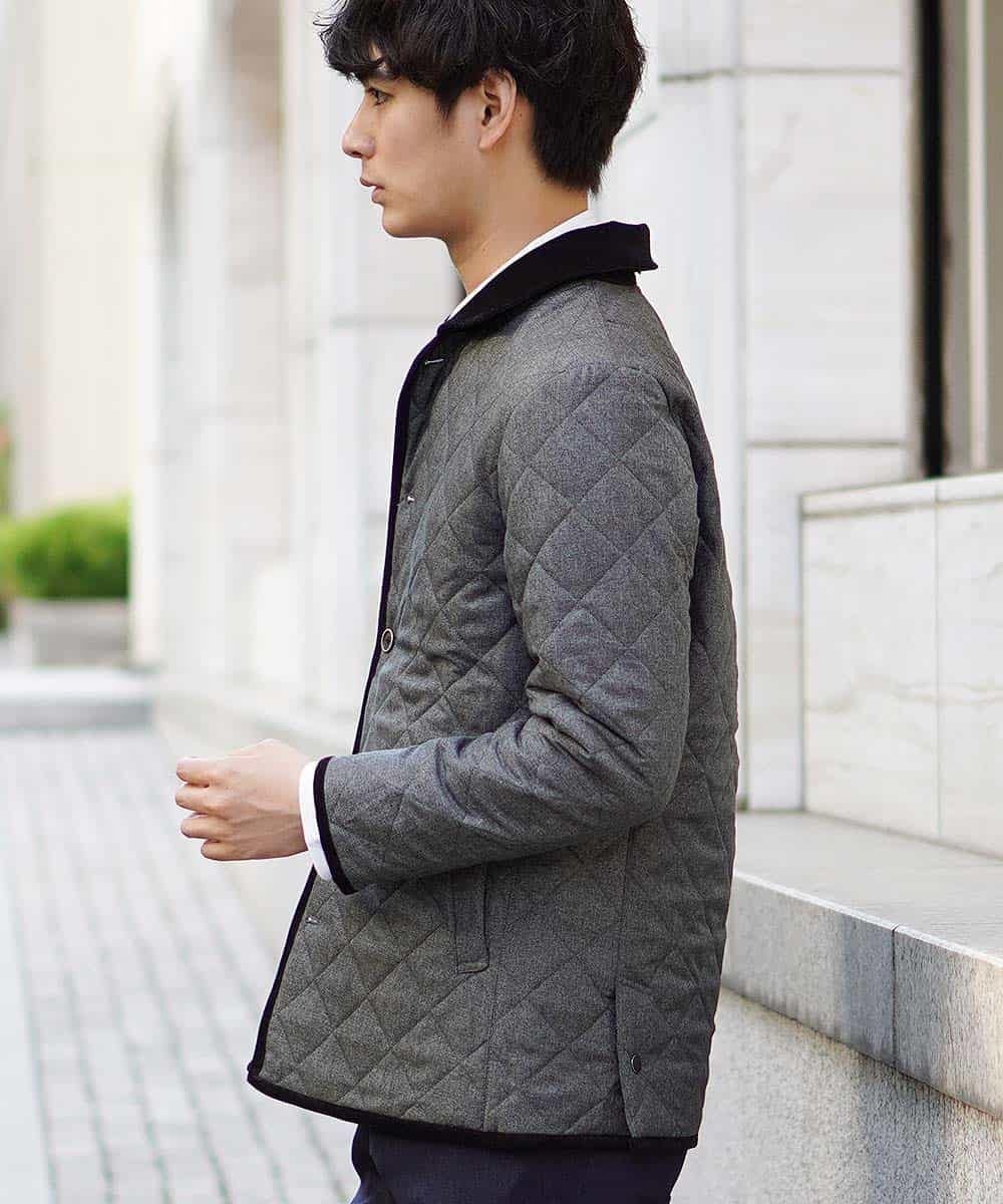 MKJAJ80230 MK MICHEL KLEIN HOMME(MKミッシェルクランオム) コート／ランヘリキルト グレー