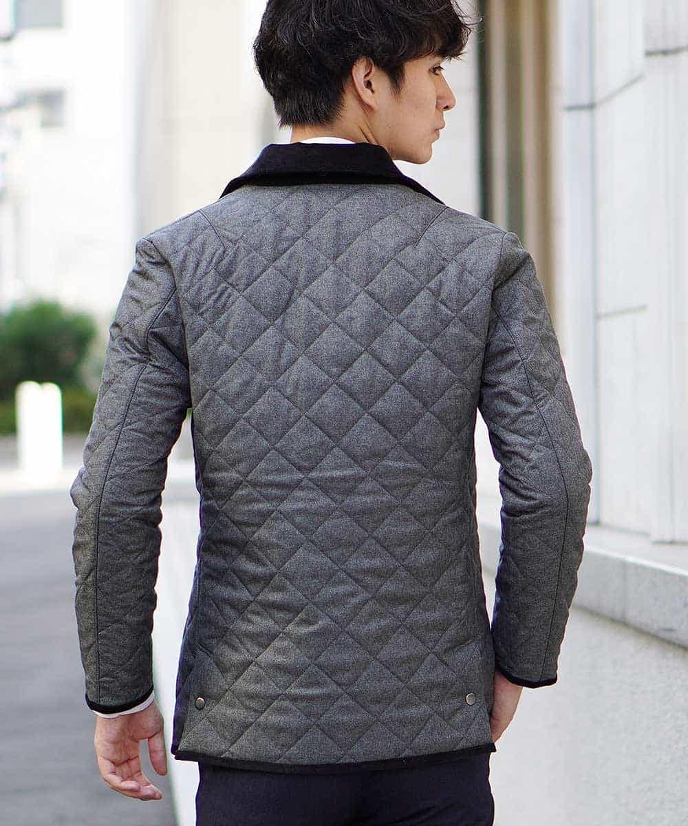 MKJAJ80230 MK MICHEL KLEIN HOMME(MKミッシェルクランオム) コート／ランヘリキルト グレー