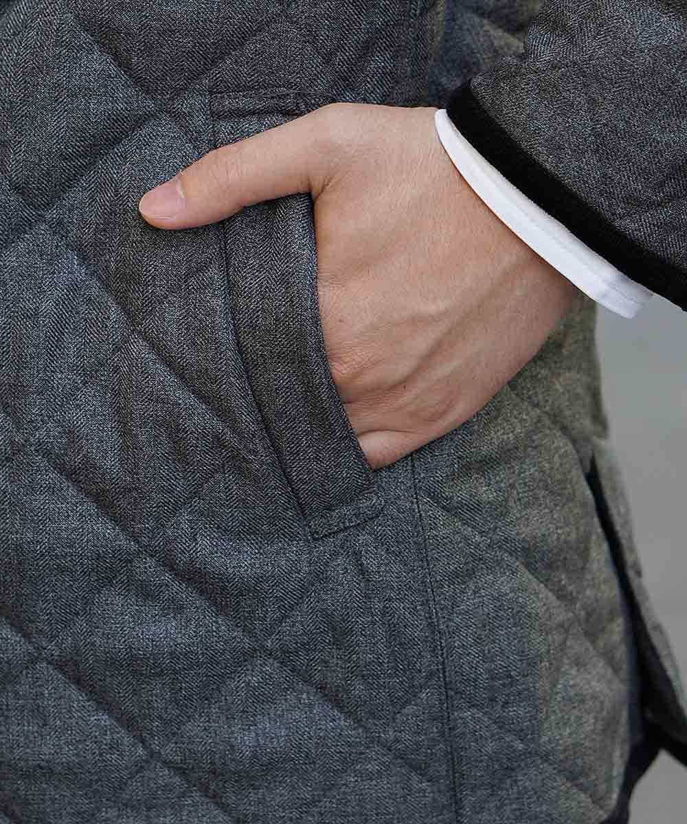 MKJAJ80230 MK MICHEL KLEIN HOMME(MKミッシェルクランオム) コート／ランヘリキルト グレー