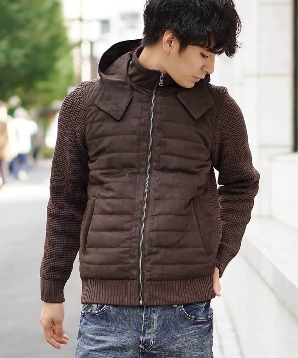 MKJAL09150 MK MICHEL KLEIN HOMME(MKミッシェルクランオム) ブルゾン／ハイブリットフェイス ブラウン