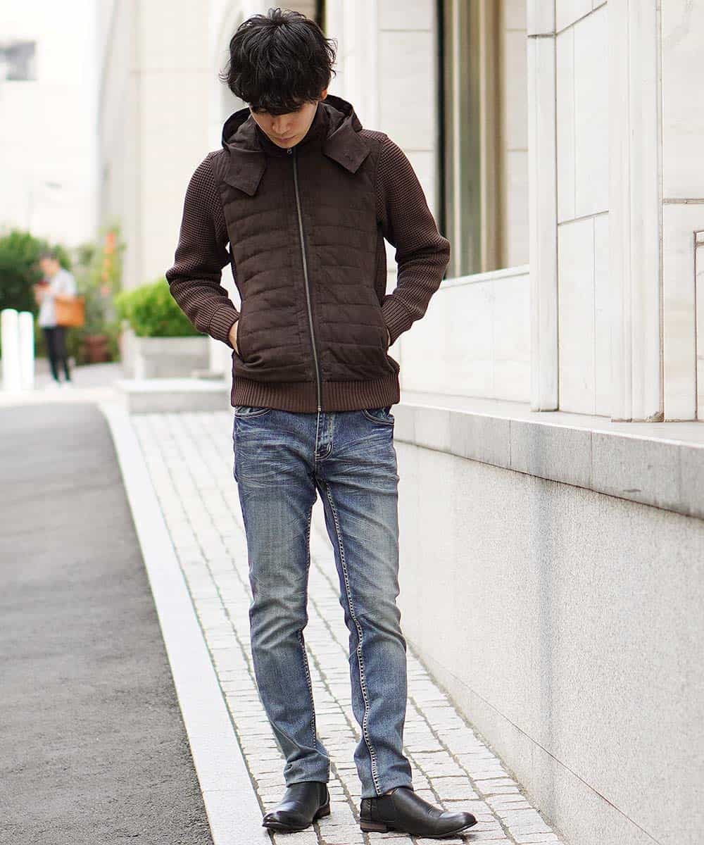 MKJAL09150 MK MICHEL KLEIN HOMME(MKミッシェルクランオム) ブルゾン／ハイブリットフェイス ブラウン