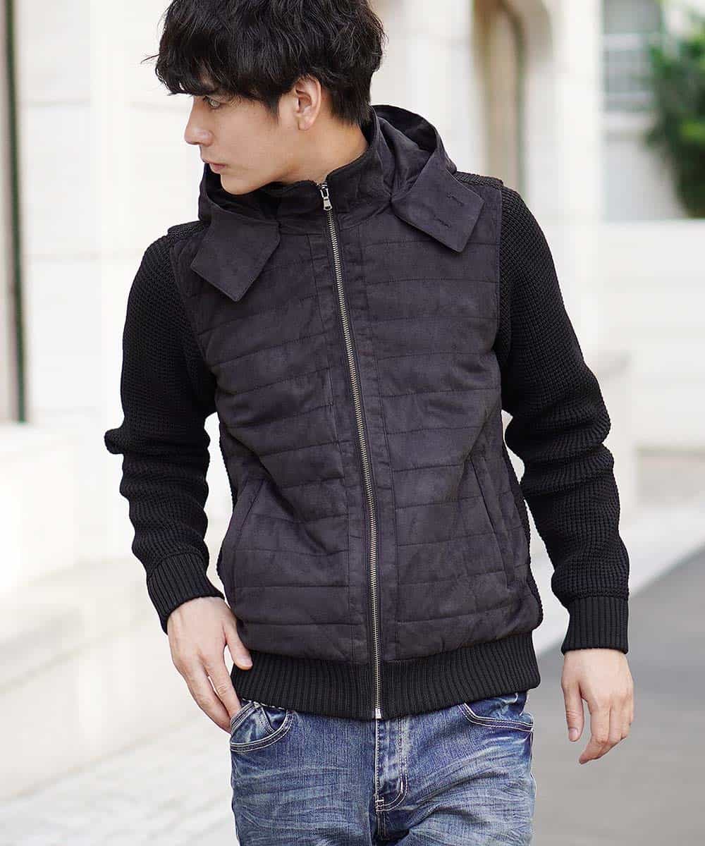 MKJAL09150 MK MICHEL KLEIN HOMME(MKミッシェルクランオム) ブルゾン／ハイブリットフェイス ブラック