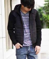 MKJAL09150 MK MICHEL KLEIN HOMME(MKミッシェルクランオム) ブルゾン／ハイブリットフェイス ブラック