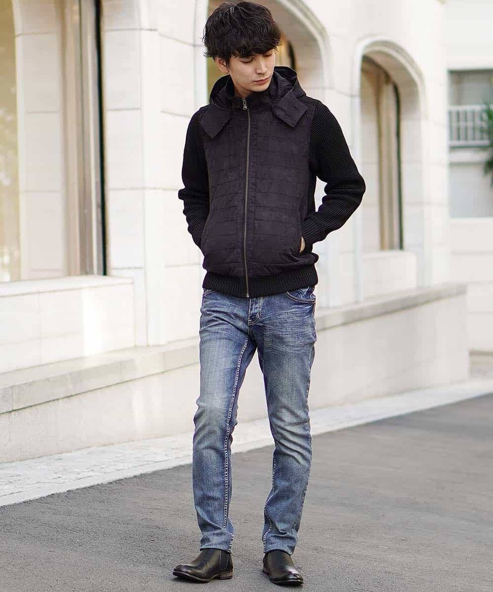 MKJAL09150 MK MICHEL KLEIN HOMME(MKミッシェルクランオム) ブルゾン／ハイブリットフェイス ブラック