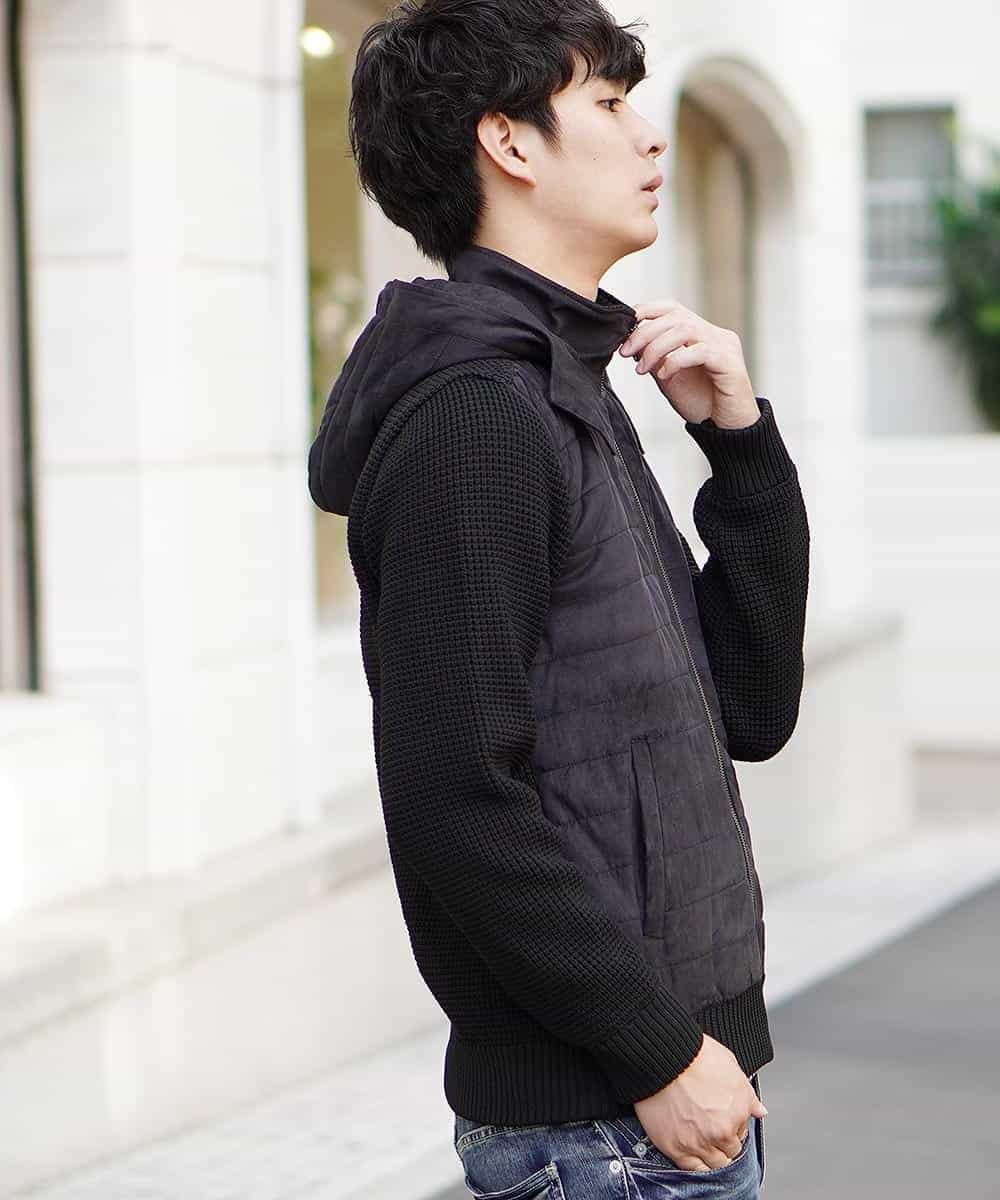 MKJAL09150 MK MICHEL KLEIN HOMME(MKミッシェルクランオム) ブルゾン／ハイブリットフェイス ブラック