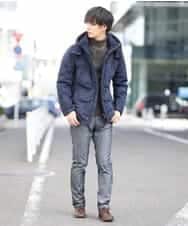 MKJAO22230 MK MICHEL KLEIN HOMME(MKミッシェルクランオム) スエードタッチダウンブルゾン ネイビー