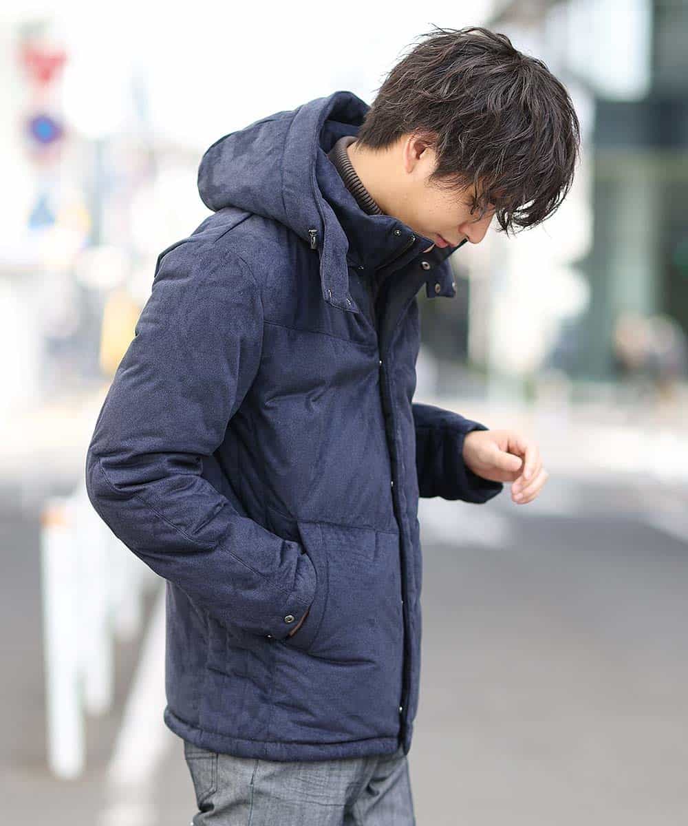 MKJAO22230 MK MICHEL KLEIN HOMME(MKミッシェルクランオム) スエードタッチダウンブルゾン ネイビー