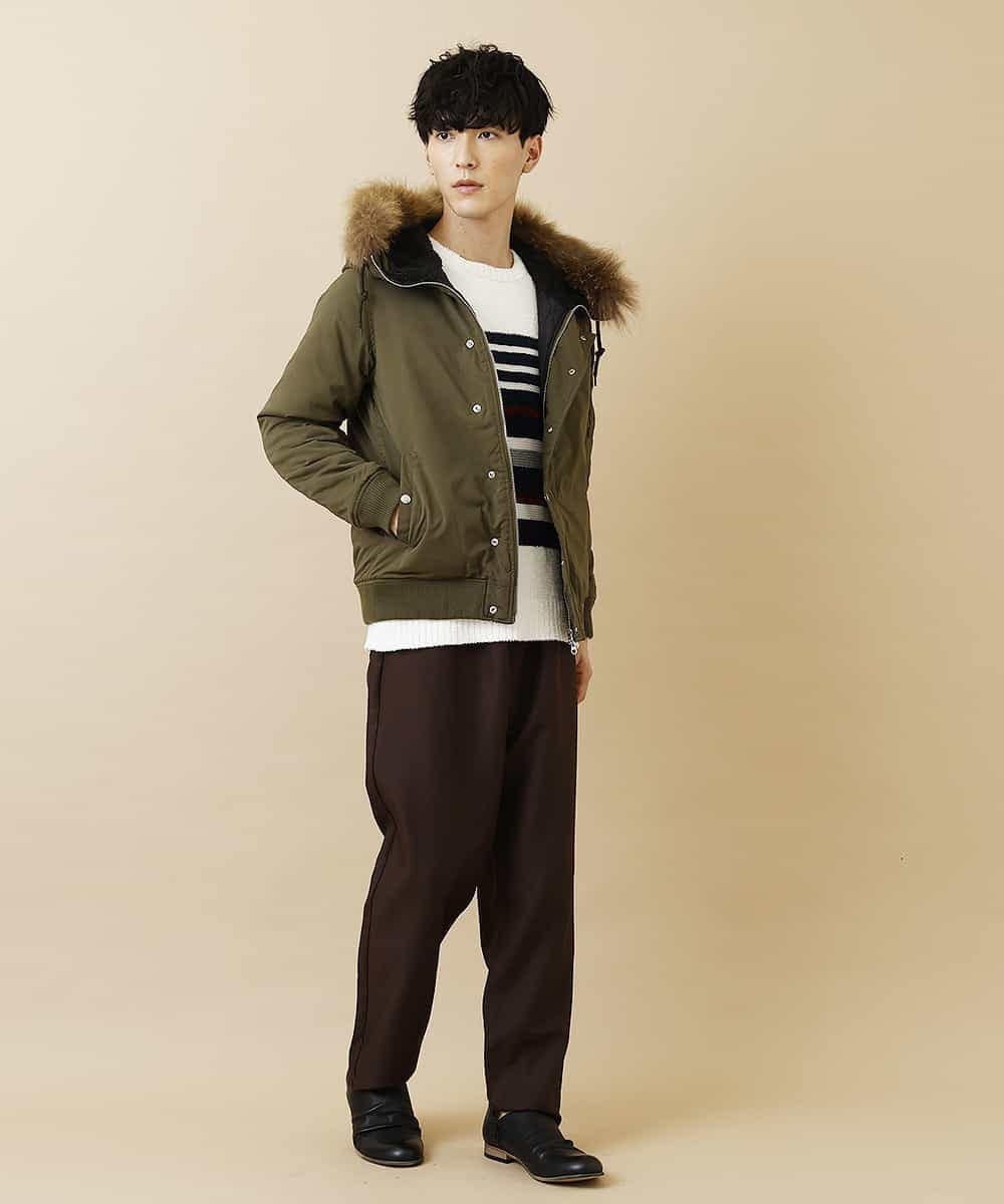 MKJAO40190 MK MICHEL KLEIN HOMME(MKミッシェルクランオム) ポリピーチN2Bフライトジャケット カーキ