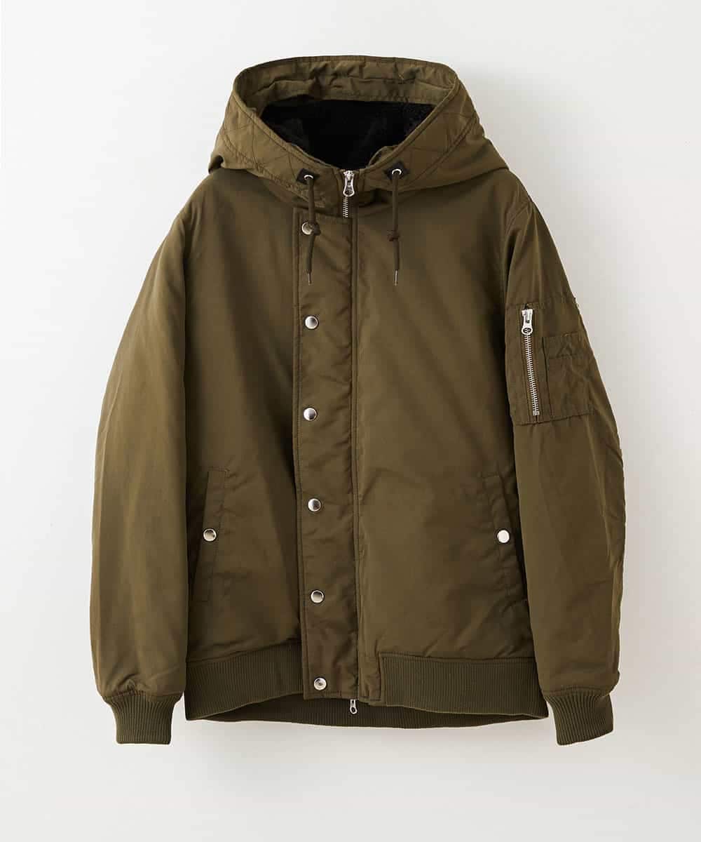 MKJAO40190 MK MICHEL KLEIN HOMME(MKミッシェルクランオム) ポリピーチN2Bフライトジャケット カーキ