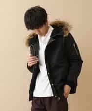 MKJAO40190 MK MICHEL KLEIN HOMME(MKミッシェルクランオム) ポリピーチN2Bフライトジャケット ブラック