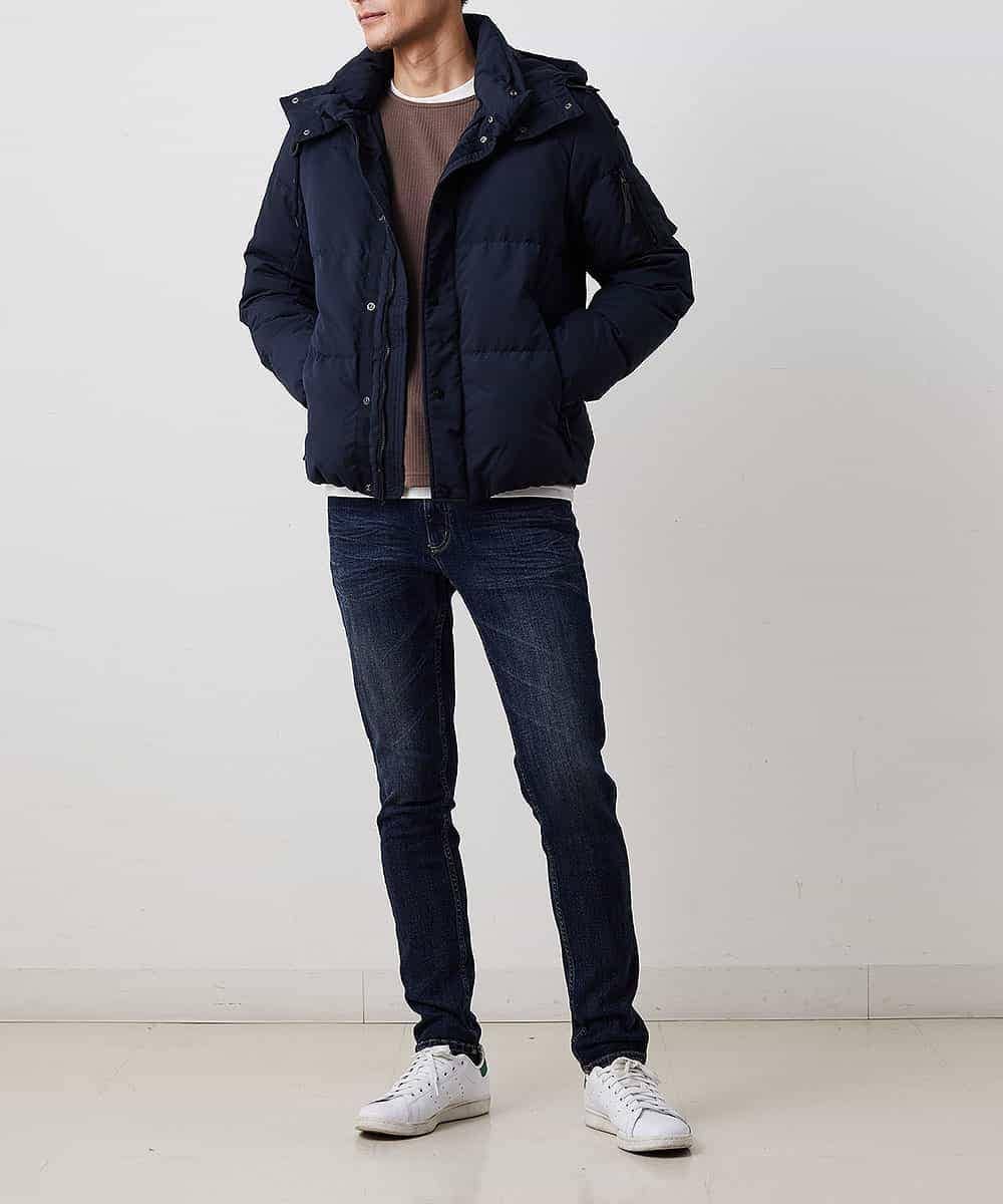 MKJAO41190 MK MICHEL KLEIN HOMME(MKミッシェルクランオム) ポリピーチダウンブルゾン ネイビー