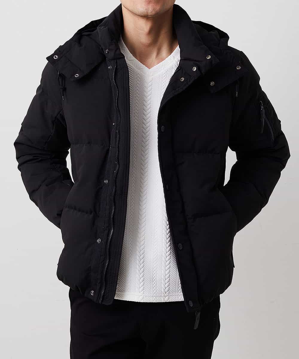 MKJAO41190 MK MICHEL KLEIN HOMME(MKミッシェルクランオム) ポリピーチダウンブルゾン ブラック
