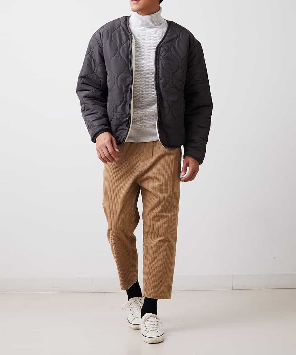 MKJAO91130 MK MICHEL KLEIN HOMME(MKミッシェルクランオム) 【リバーシブル】キルティングボアブルゾン カーキ
