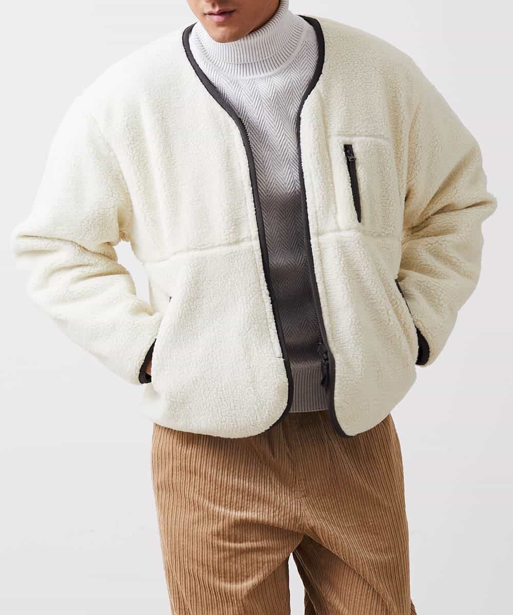 MKJAO91130 MK MICHEL KLEIN HOMME(MKミッシェルクランオム) 【リバーシブル】キルティングボアブルゾン カーキ