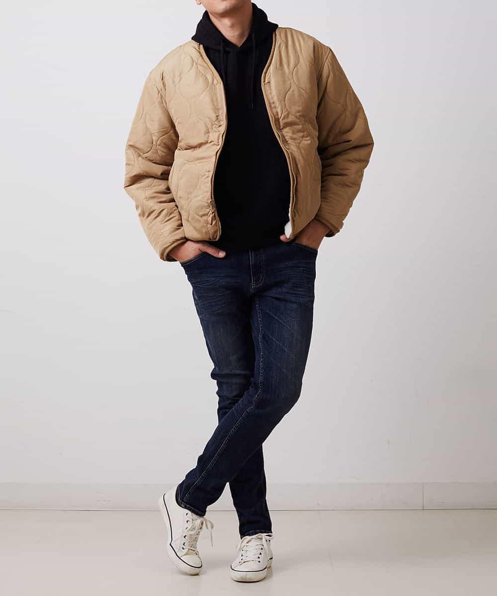 MKJAO91130 MK MICHEL KLEIN HOMME(MKミッシェルクランオム) 【リバーシブル】キルティングボアブルゾン ベージュ