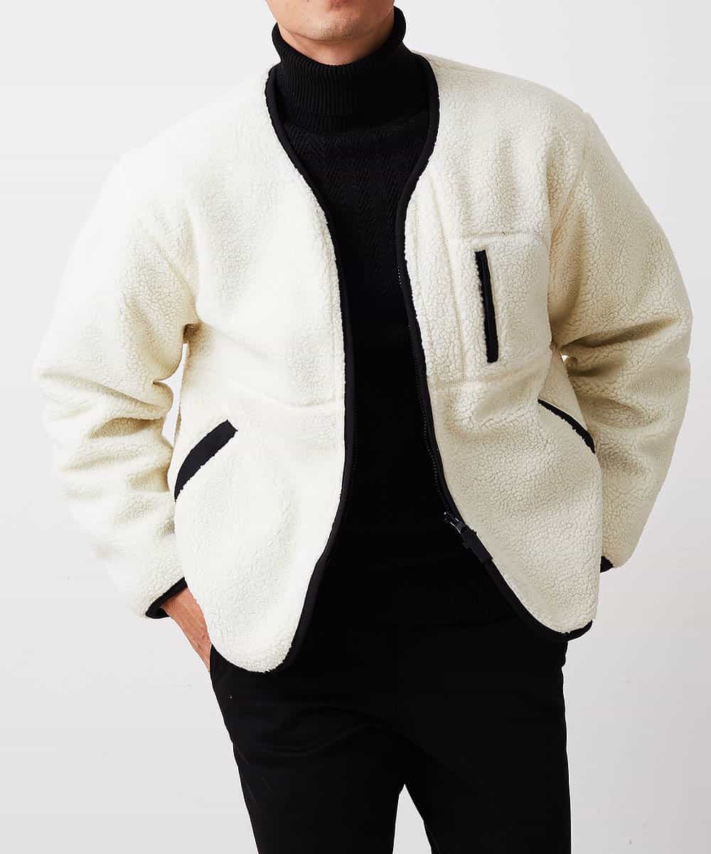 MKJAO91130 MK MICHEL KLEIN HOMME(MKミッシェルクランオム) 【リバーシブル】キルティングボアブルゾン ブラック