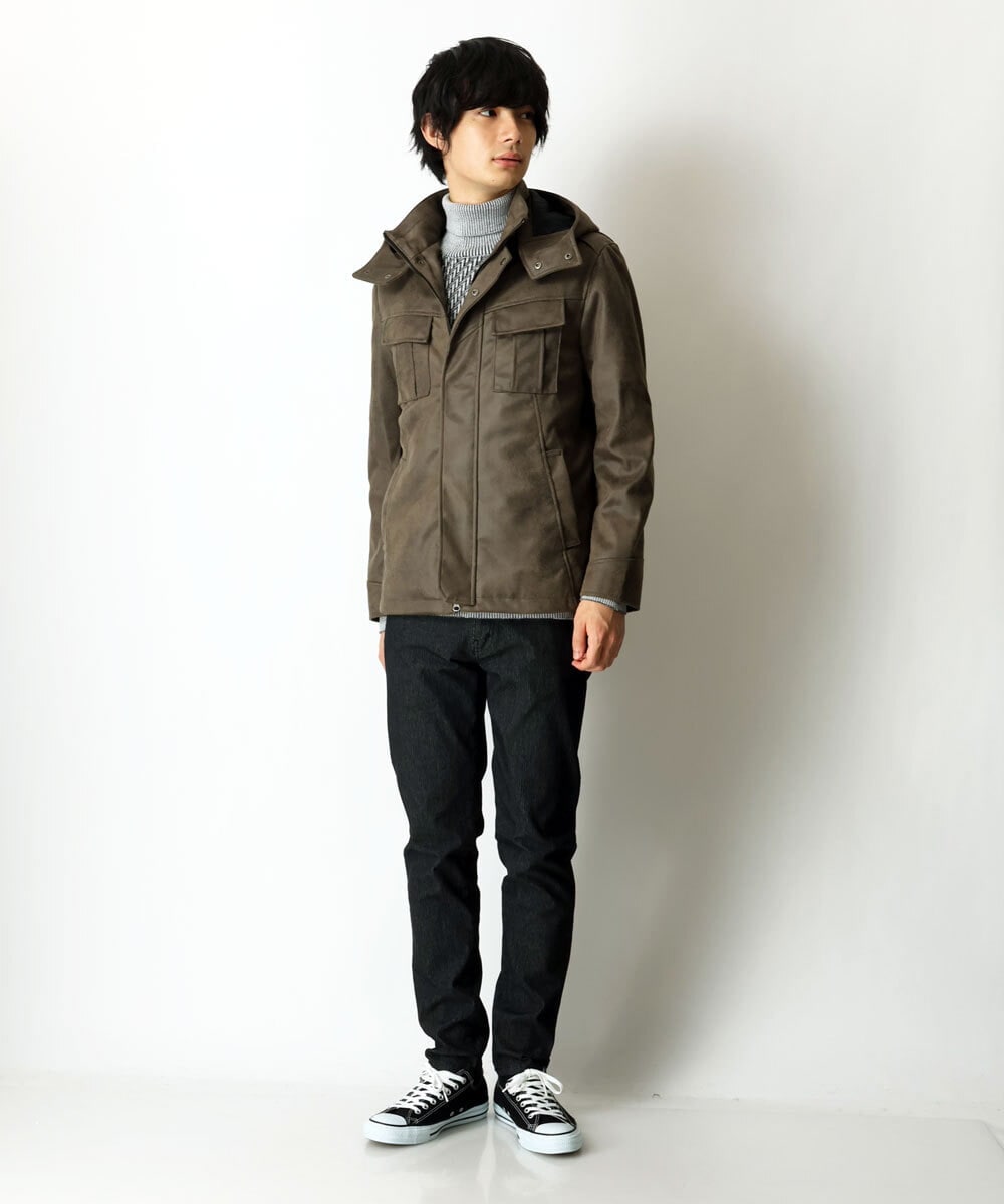 MKJAU04220 MK MICHEL KLEIN HOMME(MKミッシェルクランオム) 中綿ライナーブルゾン カーキ(36)