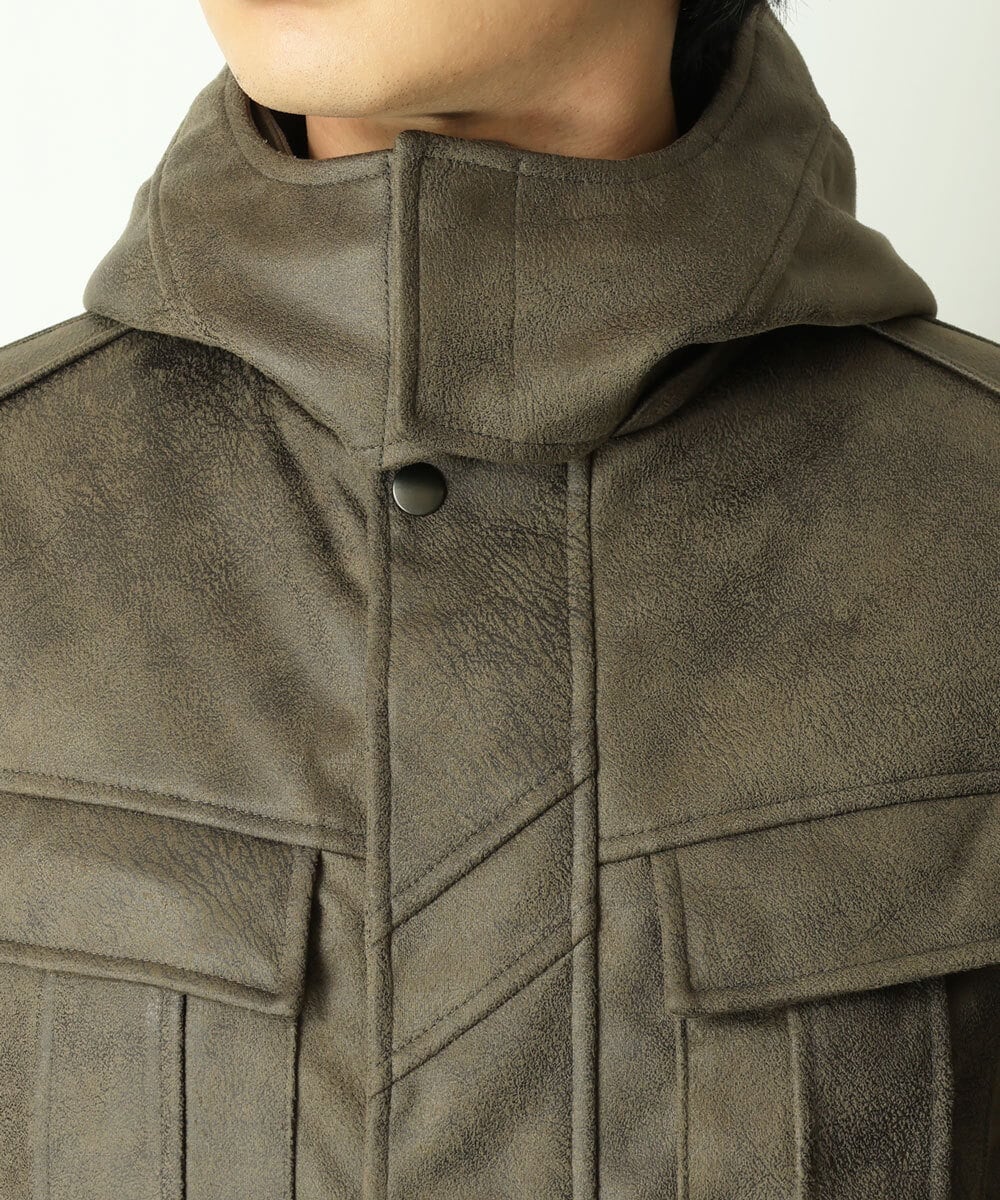 MKJAU04220 MK MICHEL KLEIN HOMME(MKミッシェルクランオム) 中綿ライナーブルゾン カーキ(36)