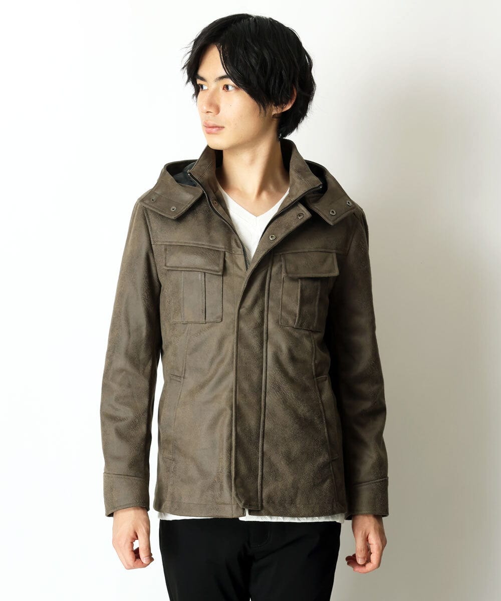 MKJAU04220 MK MICHEL KLEIN HOMME(MKミッシェルクランオム) 中綿ライナーブルゾン カーキ(36)