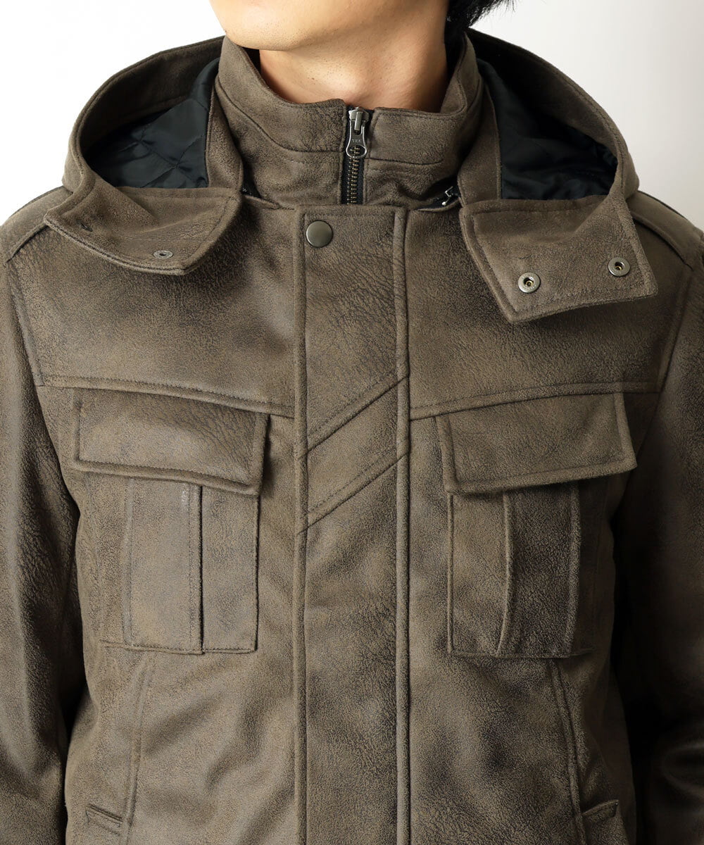 MKJAU04220 MK MICHEL KLEIN HOMME(MKミッシェルクランオム) 中綿ライナーブルゾン カーキ(36)