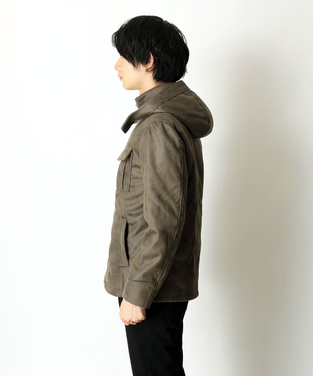 MKJAU04220 MK MICHEL KLEIN HOMME(MKミッシェルクランオム) 中綿ライナーブルゾン カーキ(36)