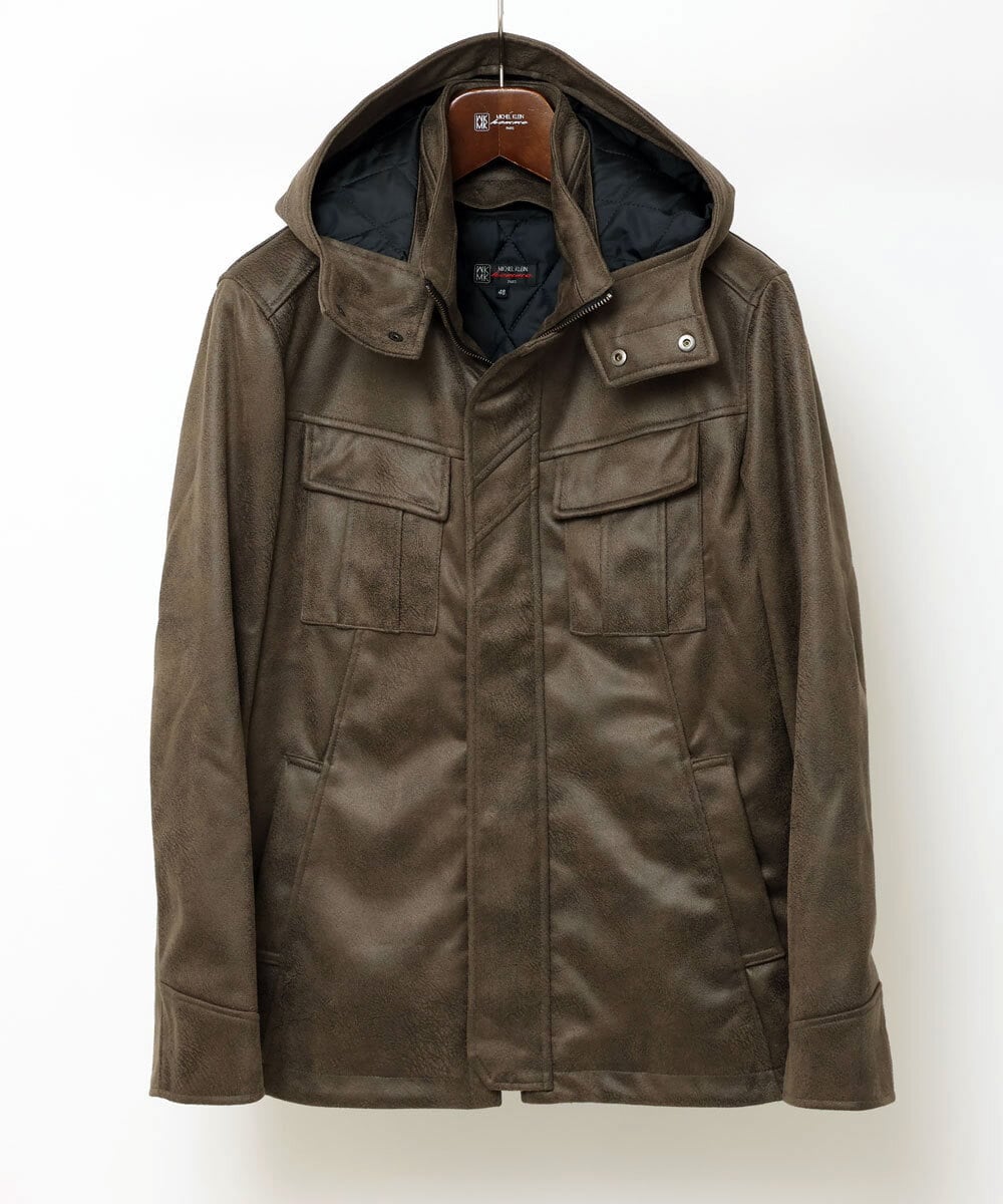 MKJAU04220 MK MICHEL KLEIN HOMME(MKミッシェルクランオム) 中綿ライナーブルゾン カーキ(36)