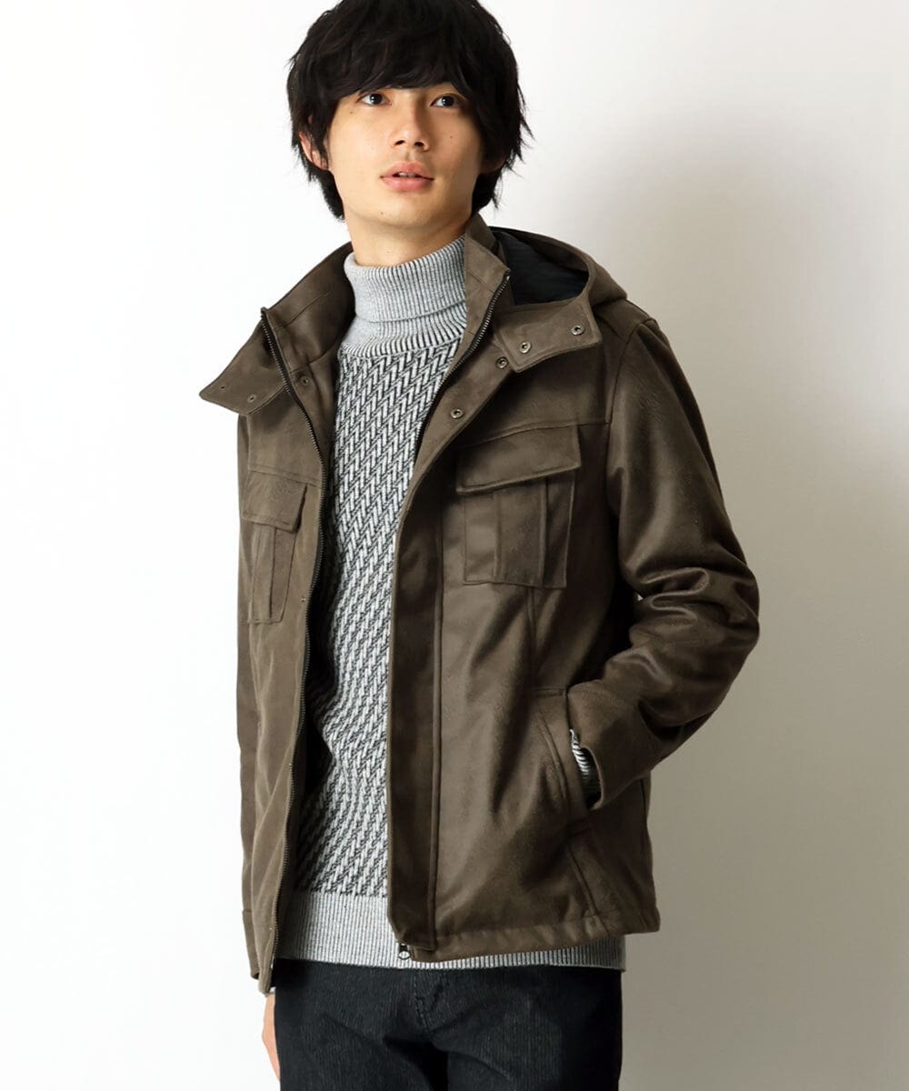 MKJAU04220 MK MICHEL KLEIN HOMME(MKミッシェルクランオム) 中綿ライナーブルゾン カーキ(36)