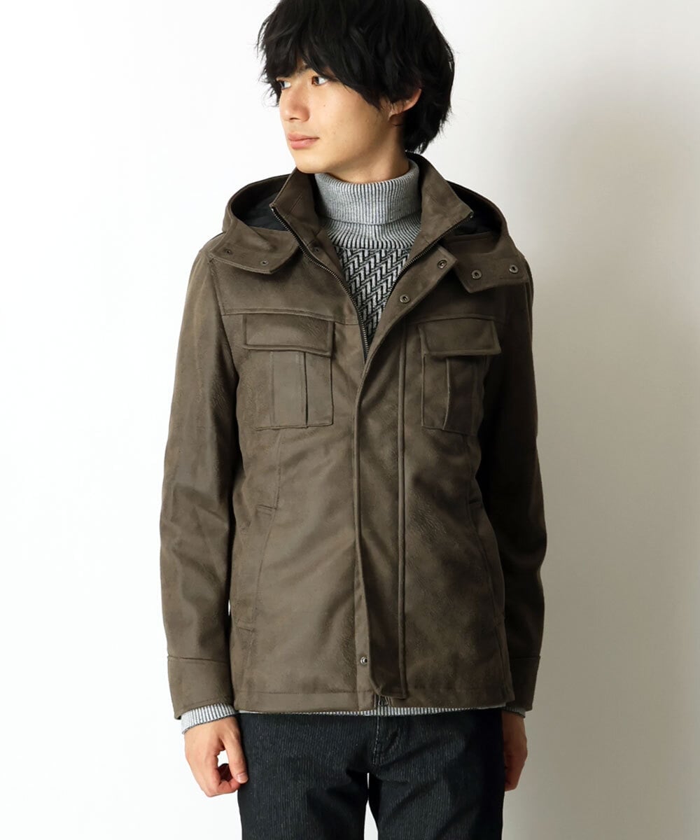 MKJAU04220 MK MICHEL KLEIN HOMME(MKミッシェルクランオム) 中綿ライナーブルゾン カーキ(36)