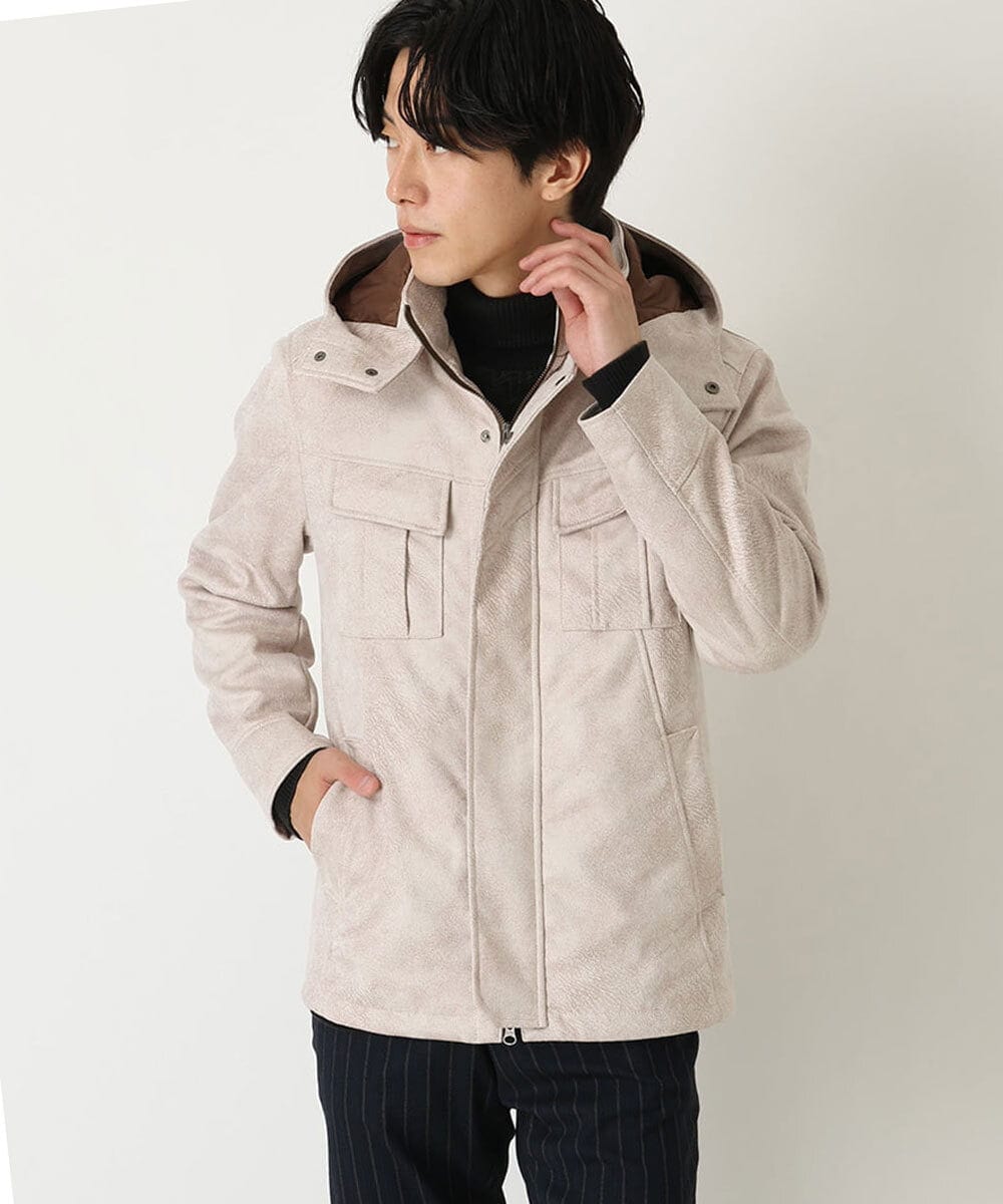 MKJAU04220 MK MICHEL KLEIN HOMME(MKミッシェルクランオム) 中綿ライナーブルゾン アイボリー(80)