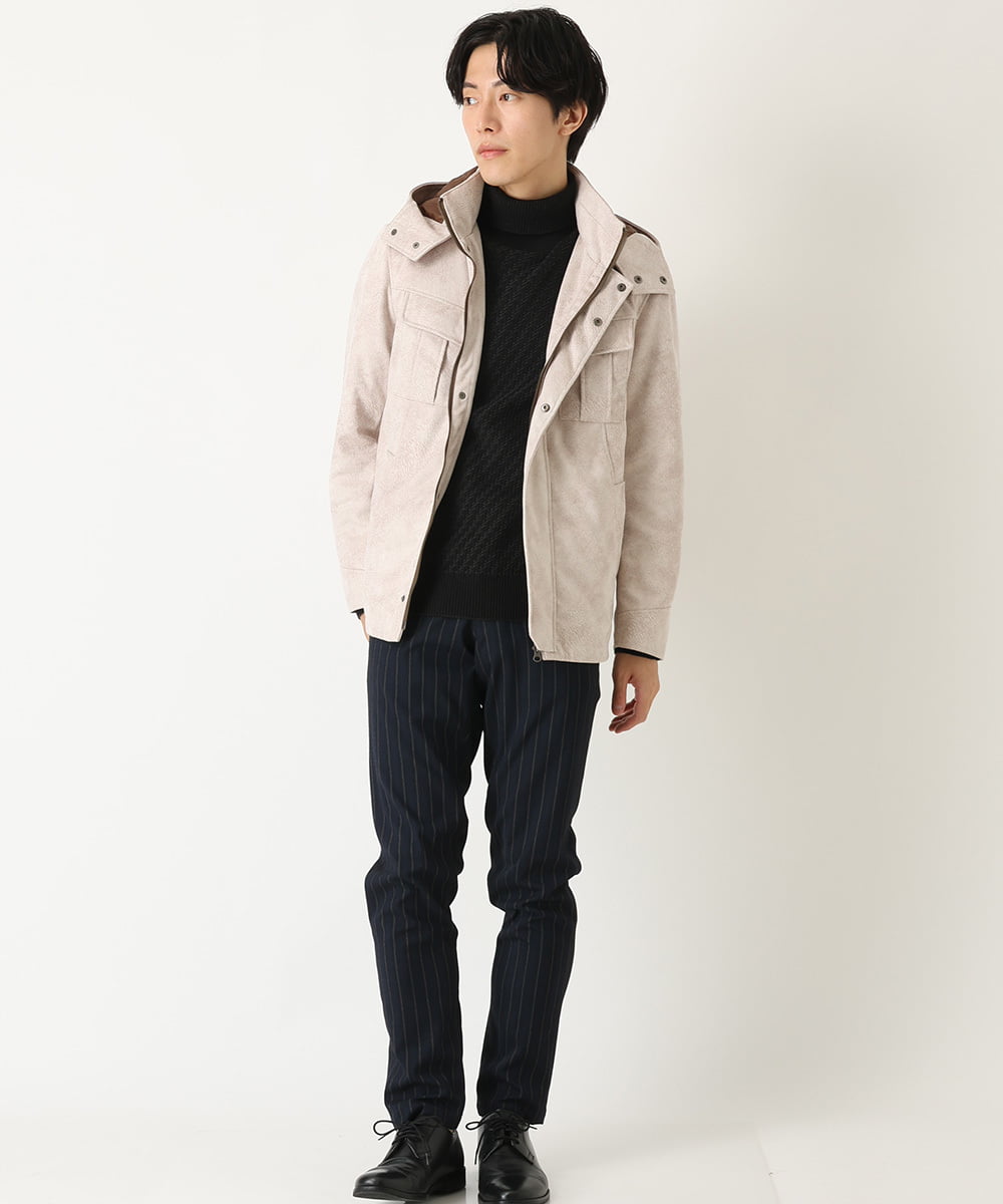 MKJAU04220 MK MICHEL KLEIN HOMME(MKミッシェルクランオム) 中綿ライナーブルゾン アイボリー(80)