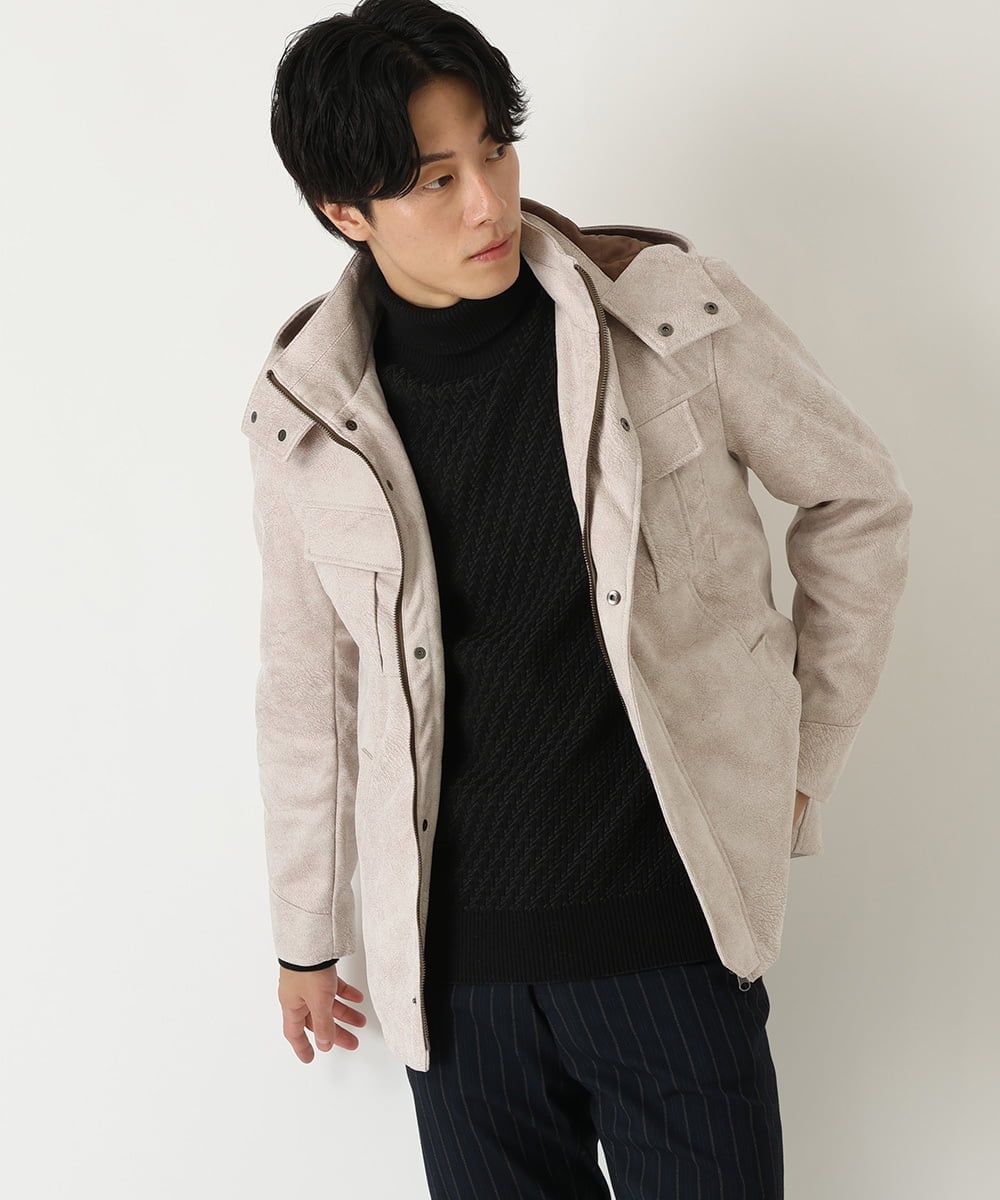 MKJAU04220 MK MICHEL KLEIN HOMME(MKミッシェルクランオム) 中綿ライナーブルゾン アイボリー(80)