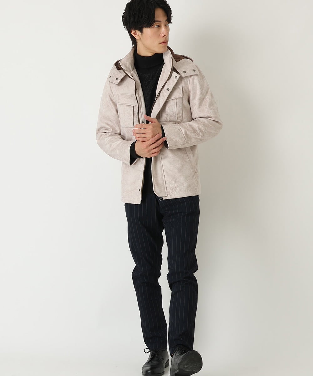 MKJAU04220 MK MICHEL KLEIN HOMME(MKミッシェルクランオム) 中綿ライナーブルゾン アイボリー(80)