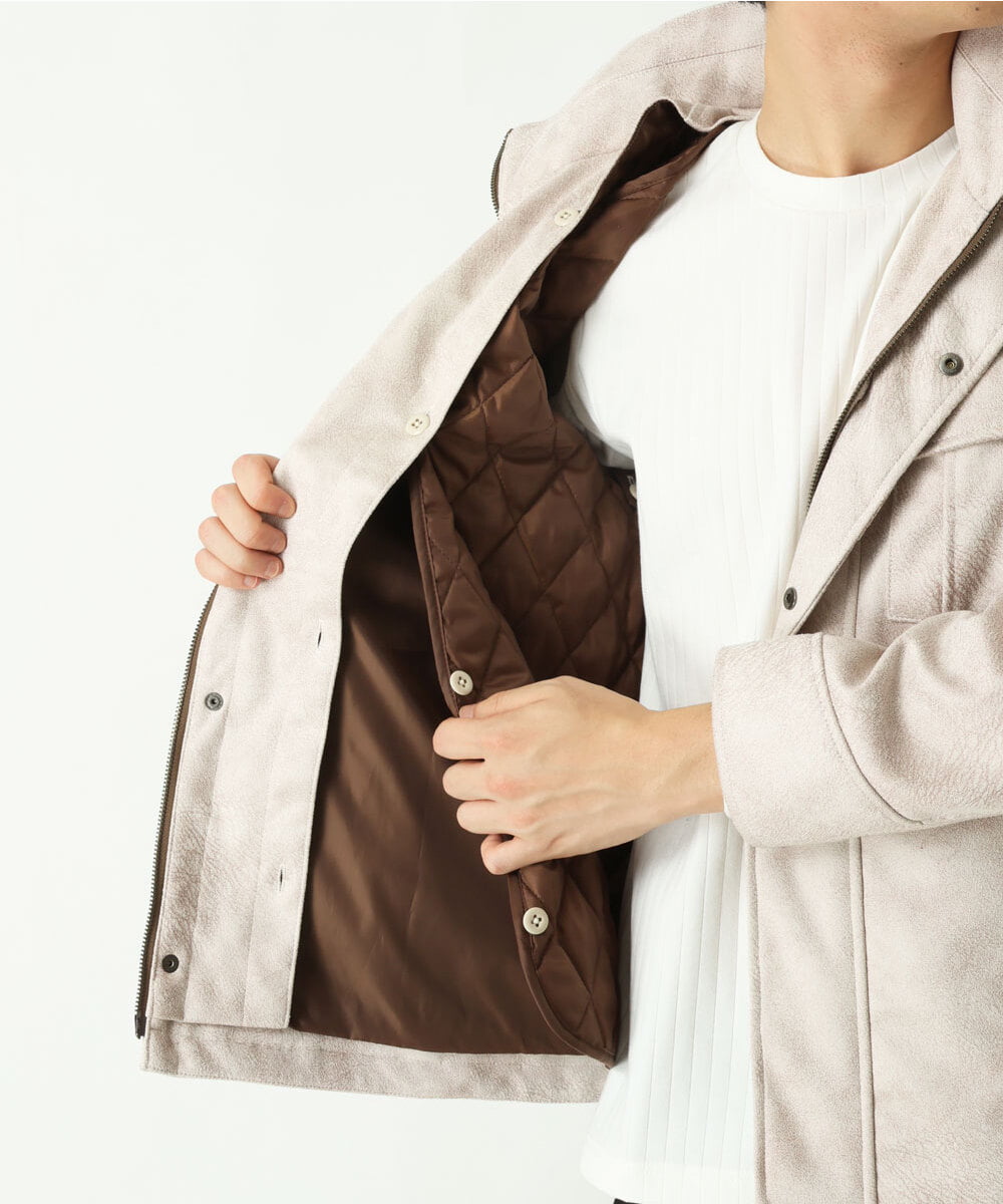 MKJAU04220 MK MICHEL KLEIN HOMME(MKミッシェルクランオム) 中綿ライナーブルゾン アイボリー(80)