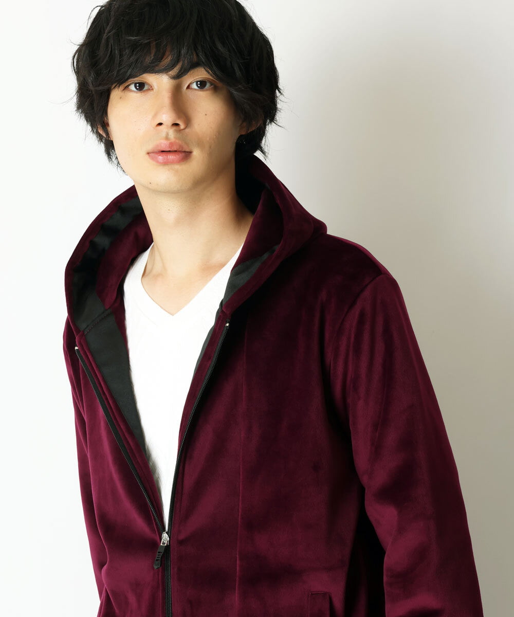 MKJAU29130 MK MICHEL KLEIN HOMME(MKミッシェルクランオム) ベロアパーカー パープル(77)