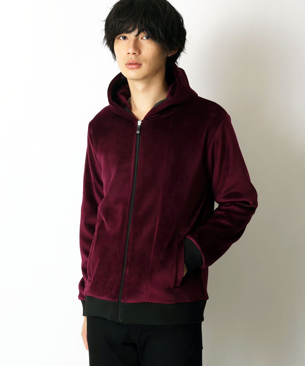 MKJAU29130 MK MICHEL KLEIN HOMME(MKミッシェルクランオム) ベロアパーカー パープル(77)