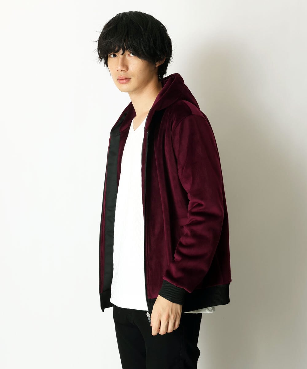 MKJAU29130 MK MICHEL KLEIN HOMME(MKミッシェルクランオム) ベロアパーカー パープル(77)