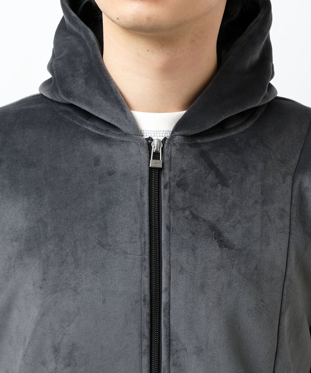 MKJAU29130 MK MICHEL KLEIN HOMME(MKミッシェルクランオム) ベロアパーカー ダークグレー(93)