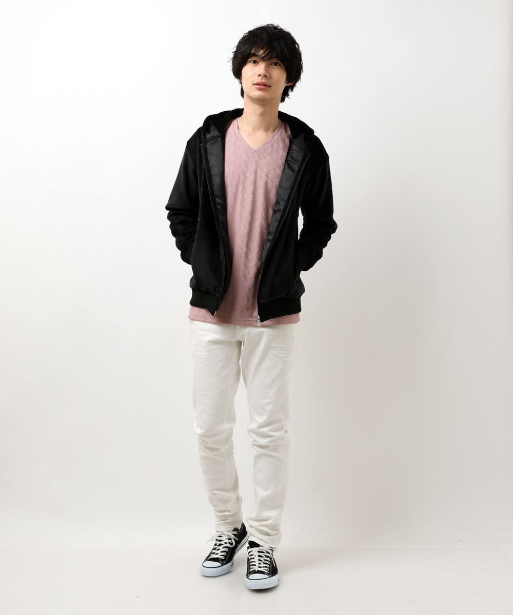 MKJAU29130 MK MICHEL KLEIN HOMME(MKミッシェルクランオム) ベロアパーカー ブラック(94)