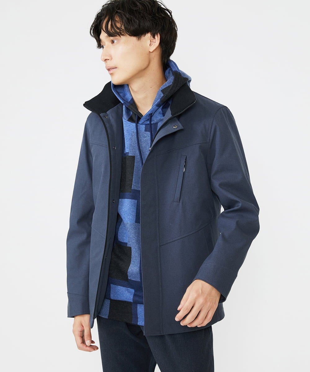 MKJAX07272 MK MICHEL KLEIN HOMME(MKミッシェルクランオム) ライナー付き / ウールタッチボンディングブルゾン ブルー(55)