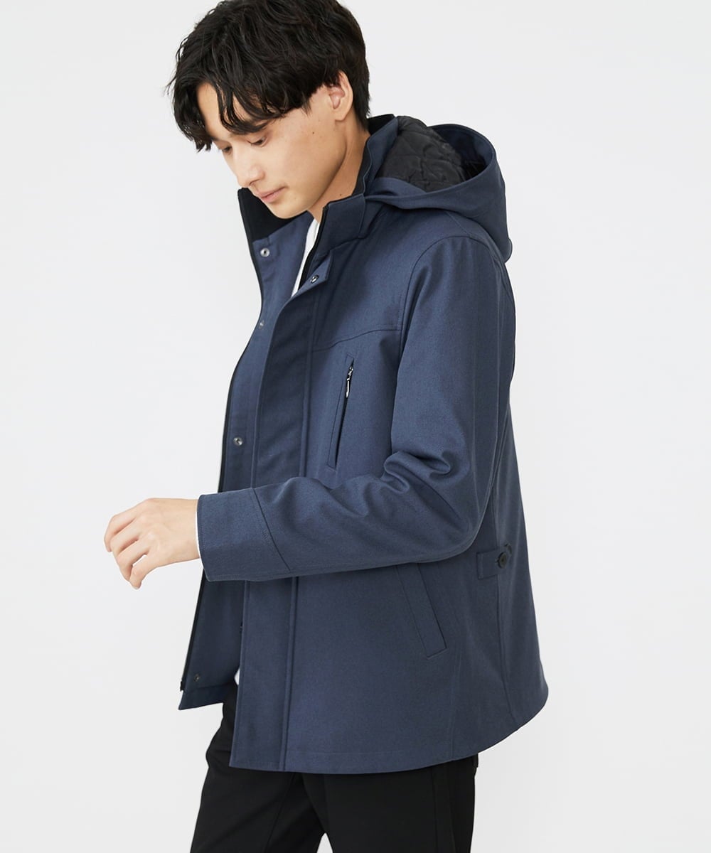 MKJAX07272 MK MICHEL KLEIN HOMME(MKミッシェルクランオム) ライナー付き / ウールタッチボンディングブルゾン ブルー(55)